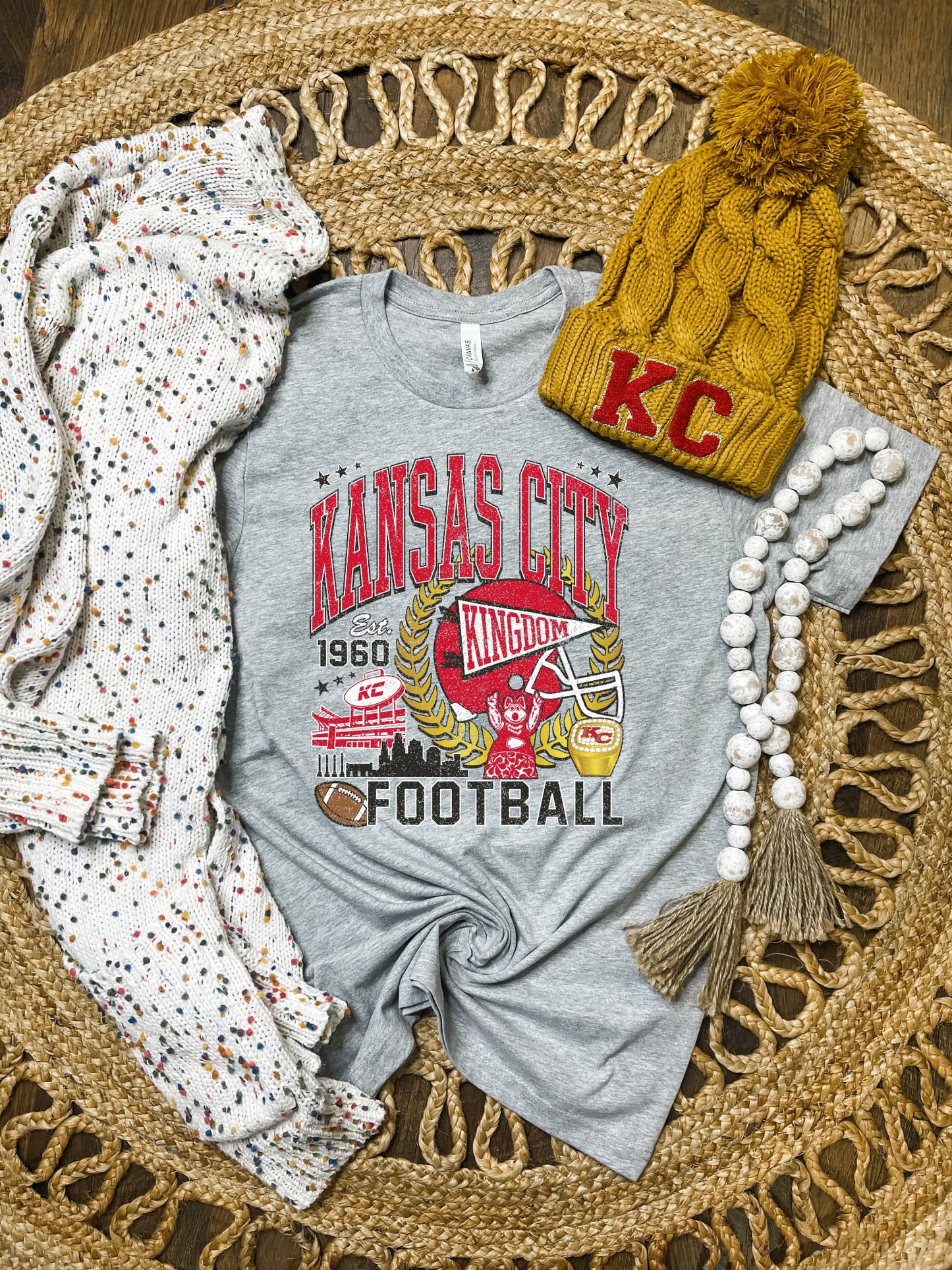 **HALFTIME DEAL** Big KC Arch Design Sports Grey Tee