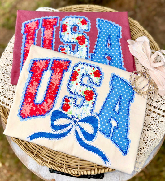 **DEAL OF THE DAY** USA Lace Bow Tee