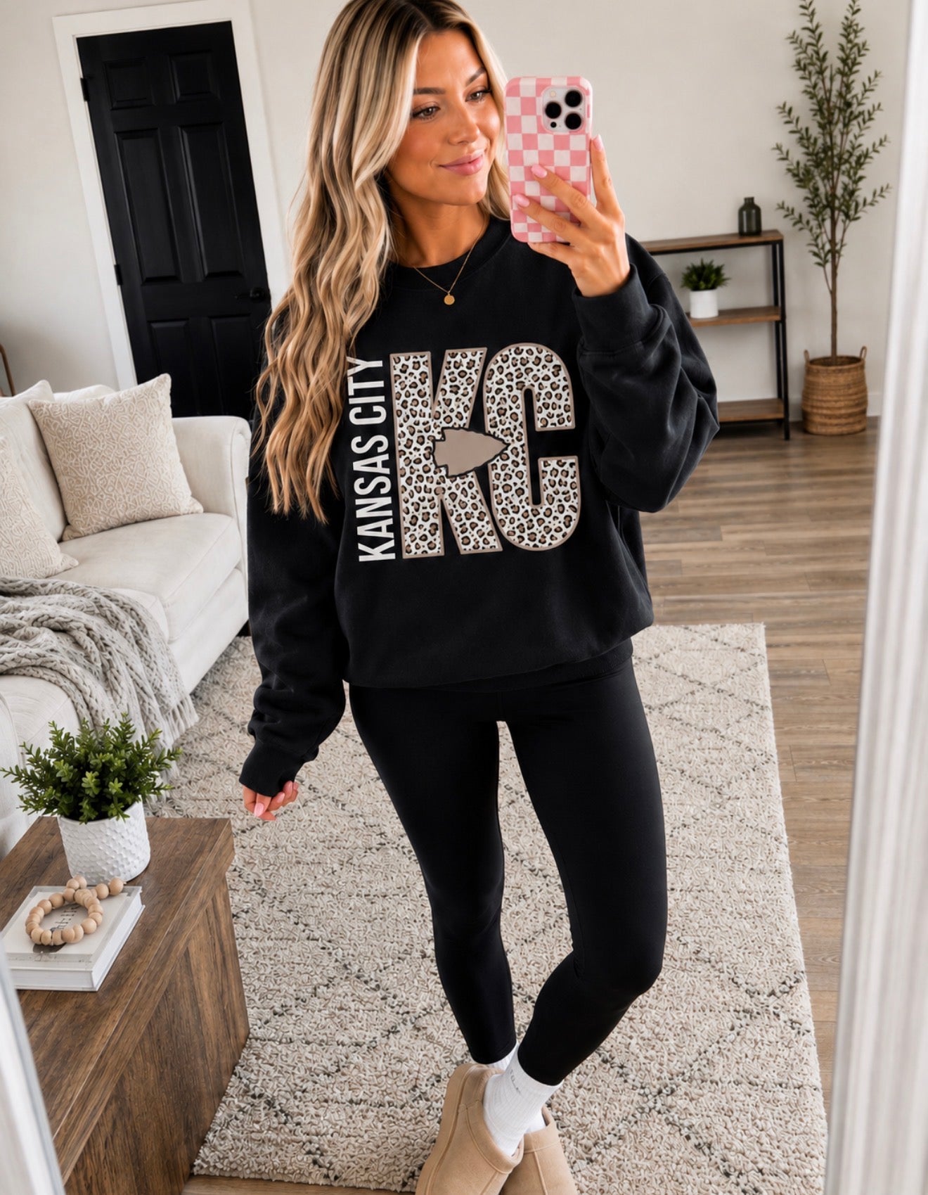 **HALFTIME DEAL** Black Leopard KC Leopard Kansas City Black Sweatshirt