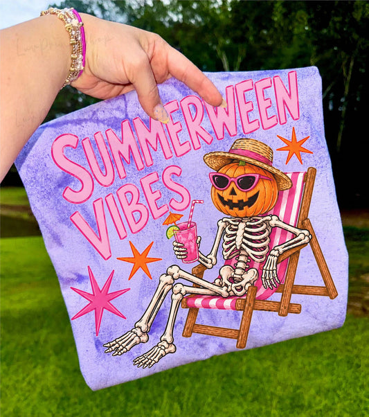 Summerween Vibes Purple Colorblast Tee