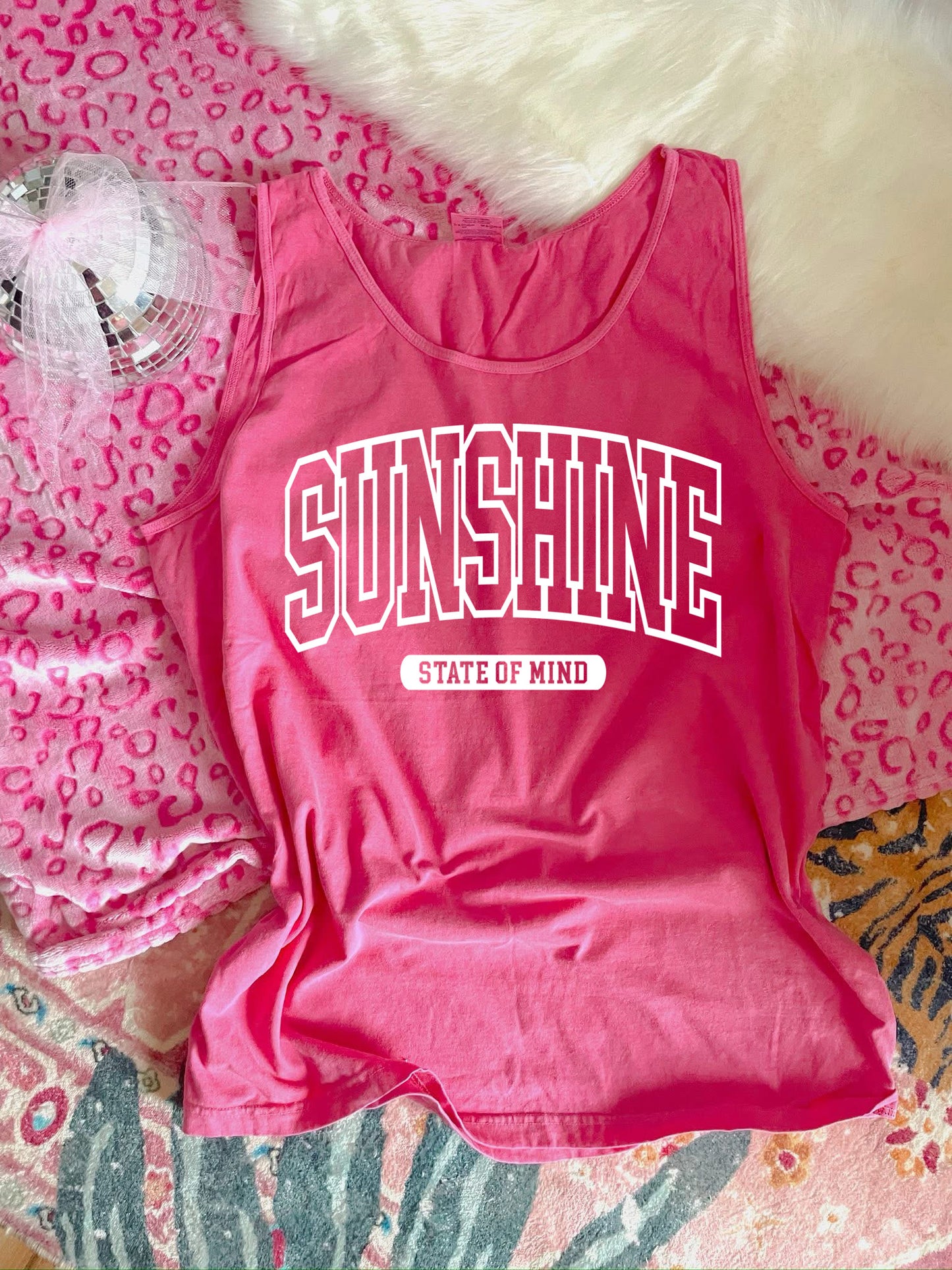 White Sunshine State Of Mind Crunchberry Tank Top