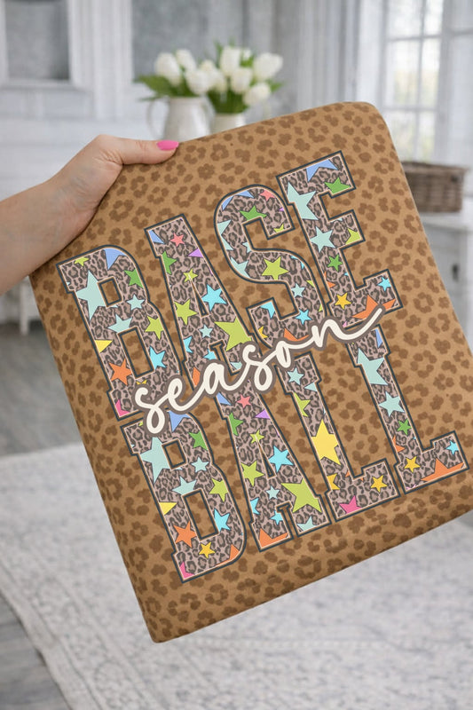 Brown Leopard & Stars Baseball Season Brown Leopard Tee