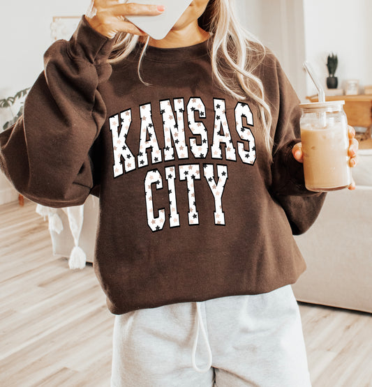**HALFTIME DEAL** Tan & Black Stars Kansas City Chocolate Sweatshirt