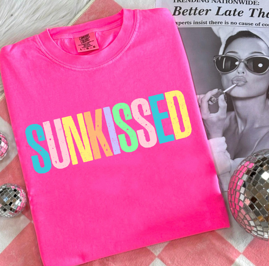 **DEAL PRICE** Colorful Sunkissed Neon Pink Tee/Tank Option