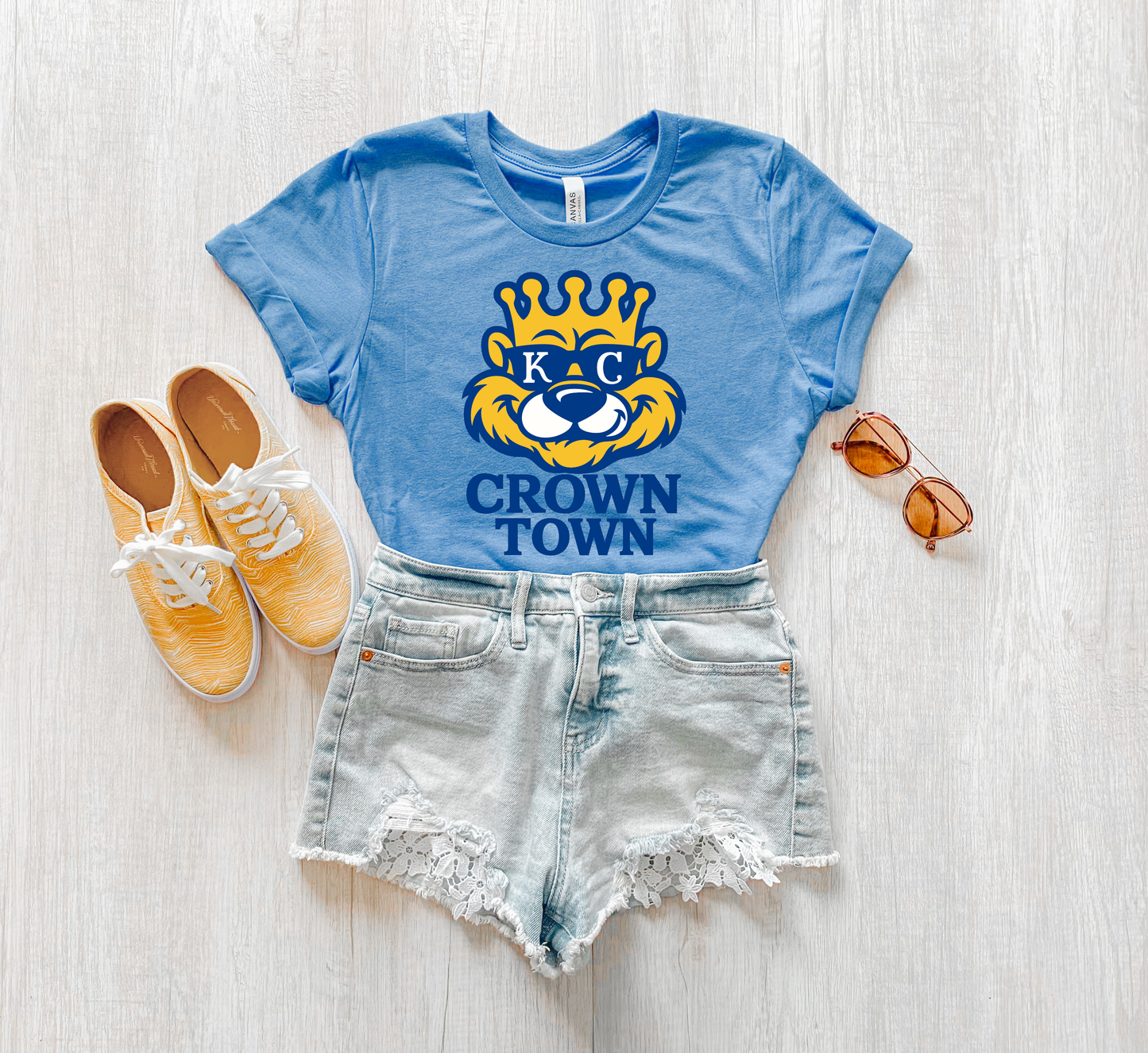 KC Slugger Sunglasses Crown Town Heather Carolina Blue Tee