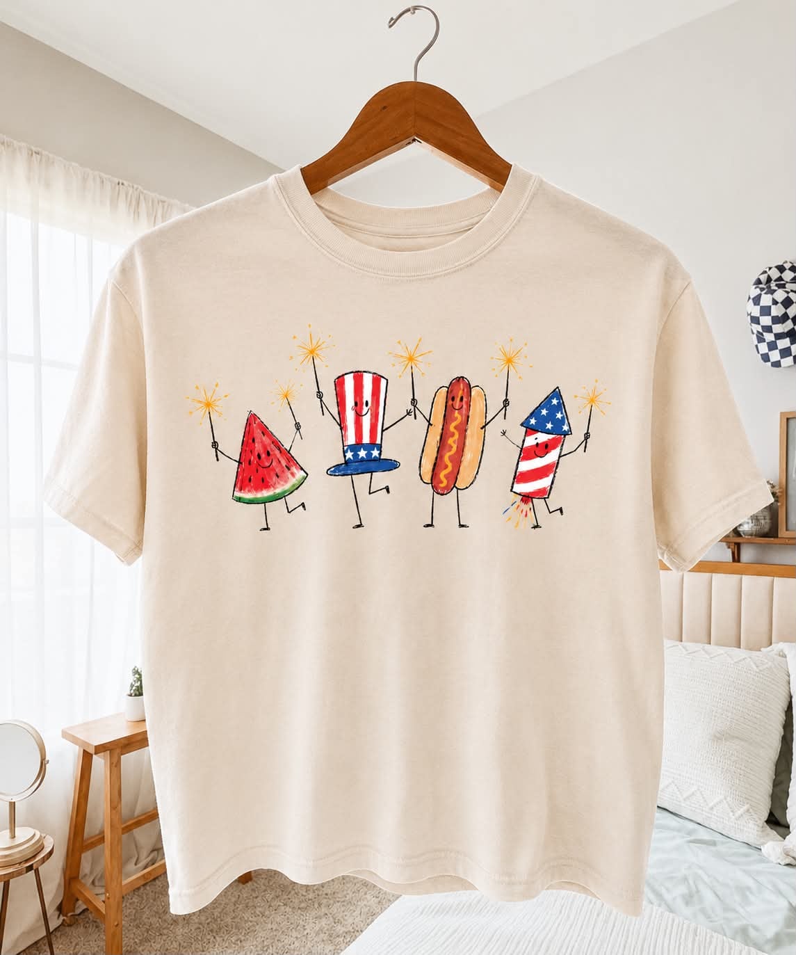 Dancing 4th Of July Ivory Tee