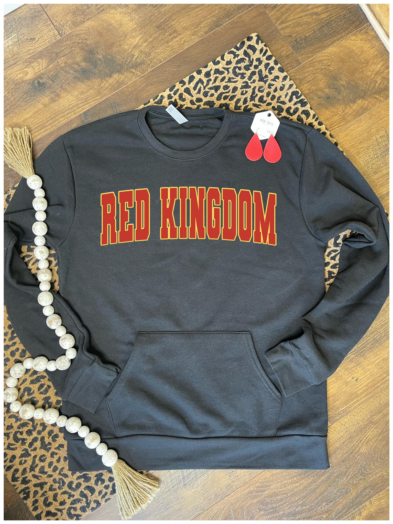 Red Kingdom Black Pocket Sweatshirt
