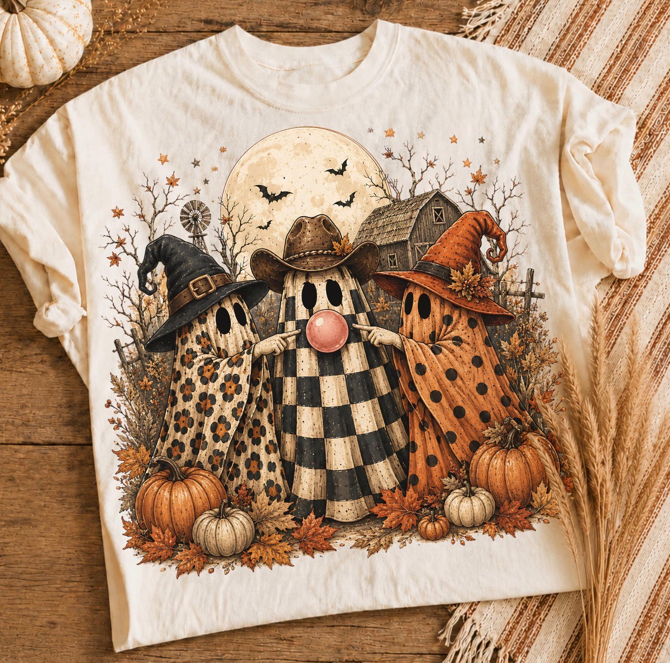 **DEAL OF THE DAY** Ghost Blowing Bubbles Ivory Tee