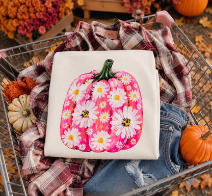 **DEAL OF THE DAY** Pink Pumpkin & Sunflowers Ivory Short Sleeve Tee