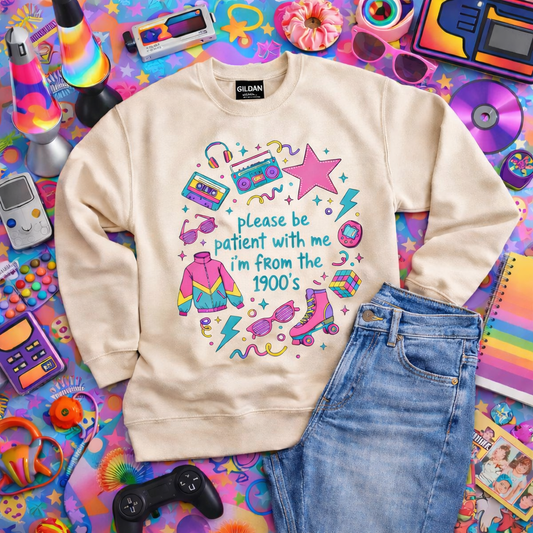 Collage Please Be Patient With Me Sand Sweatshirt