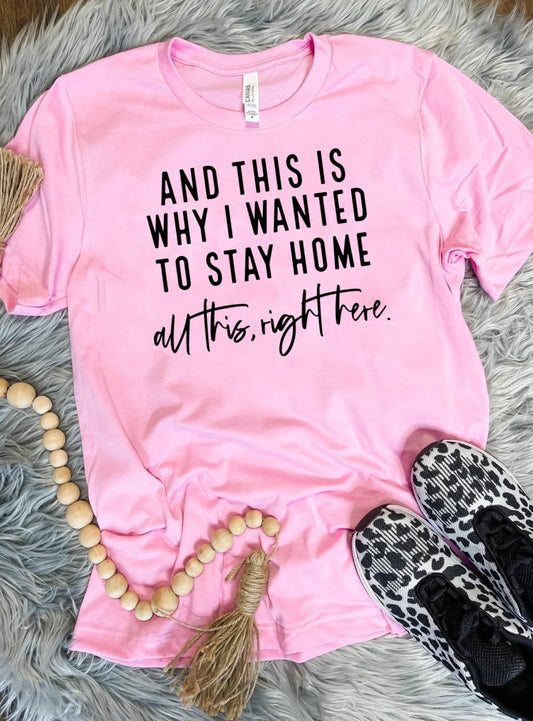 And This Is Why I Wanted To Stay Home Pink Tee