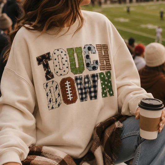 Football Multi Pattern Touchdown Sand Sweatshirt
