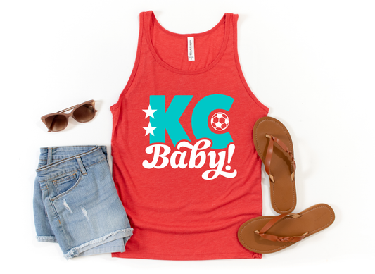 Aqua & White KC Baby Heather Red Tank Top