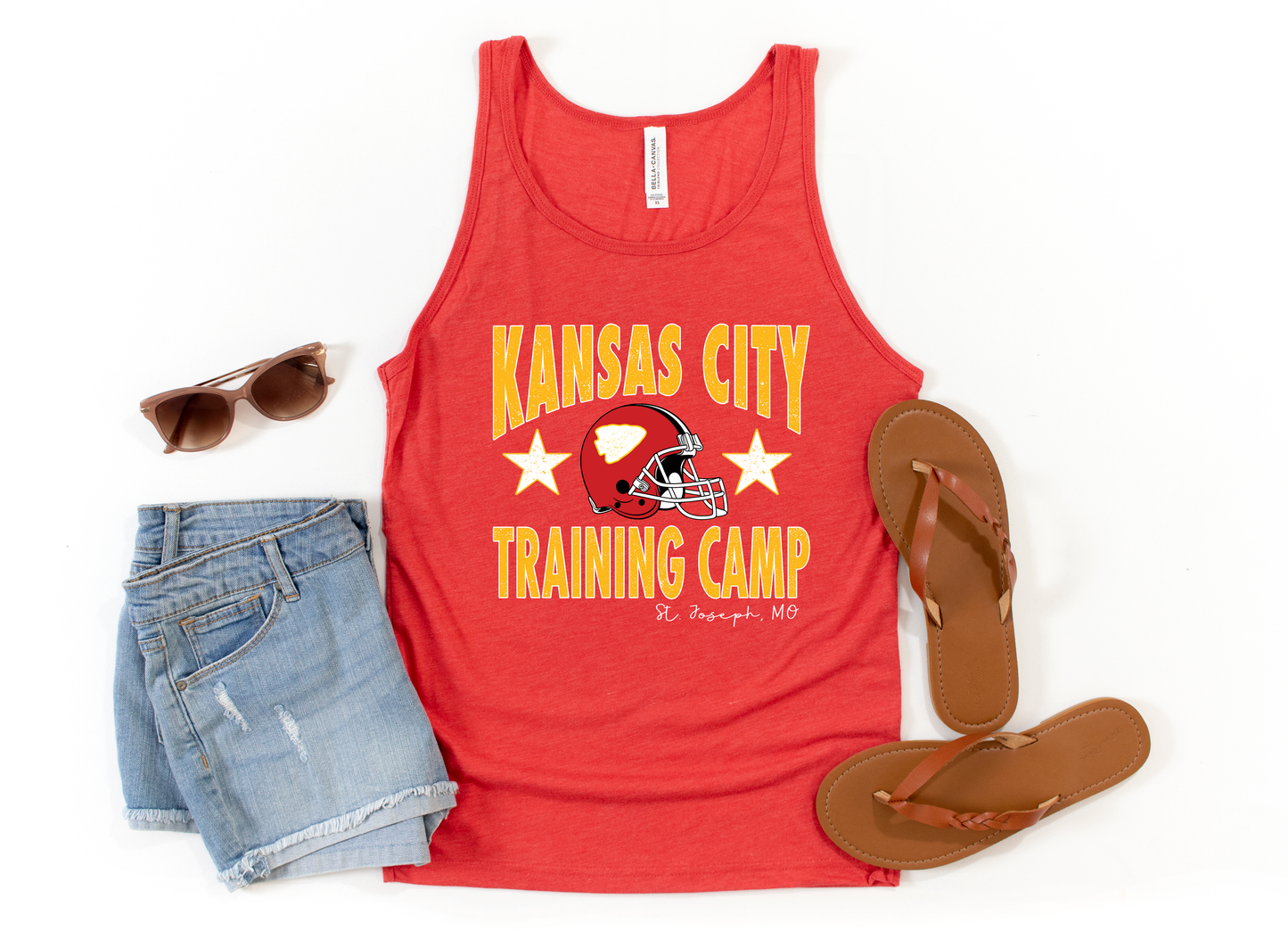 Stars & Helmet KC Training Camp Red Tank Top