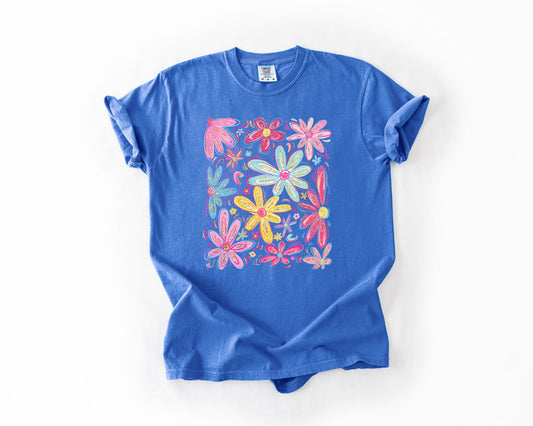 **DEAL PRICE** Summer Daisies Flo Blue Tee