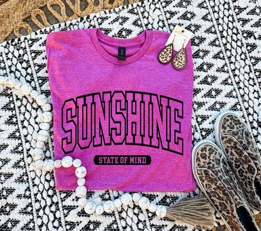 Black Sunshine State Of Mind Heather Berry Tee