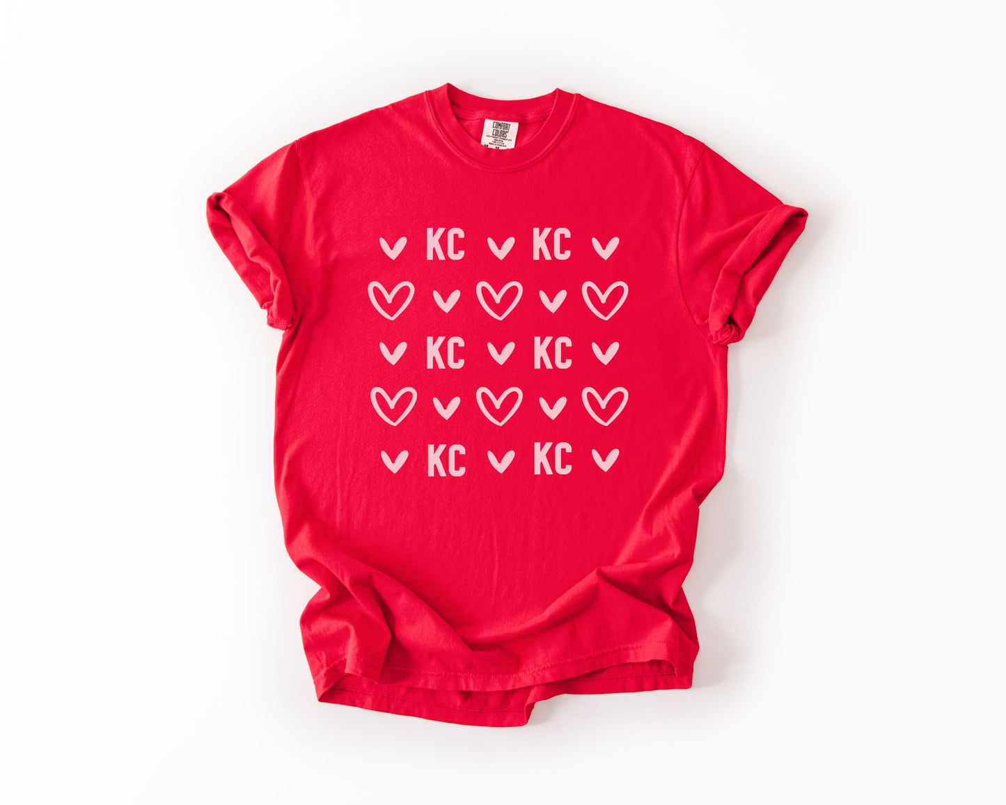 **HALFTIME DEAL** Light Pink KC & Hearts Red Tee
