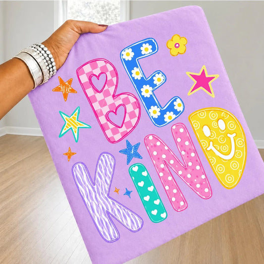Daisy & Pattern Be Kind Neon Violet Tee
