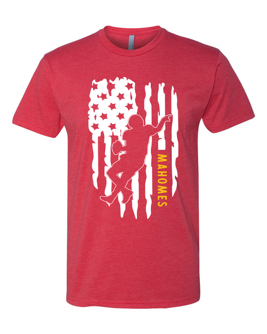 Mahomes Stars & Stripes Heather Red Tee