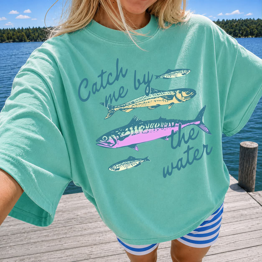 Catch Me By The Water Island Green Tee