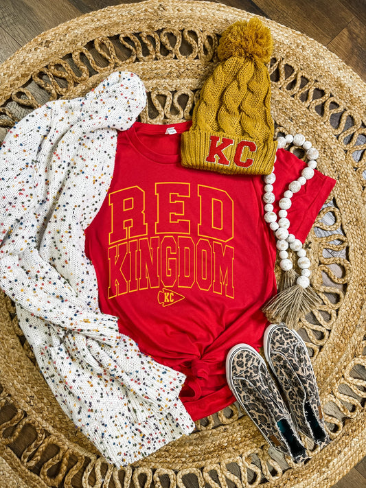 **HALFTIME DEAL** Gold Outline Red Kingdom Arrowhead Red Tee