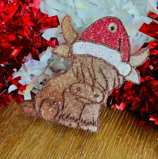 Santa Highland Cow Car Freshie