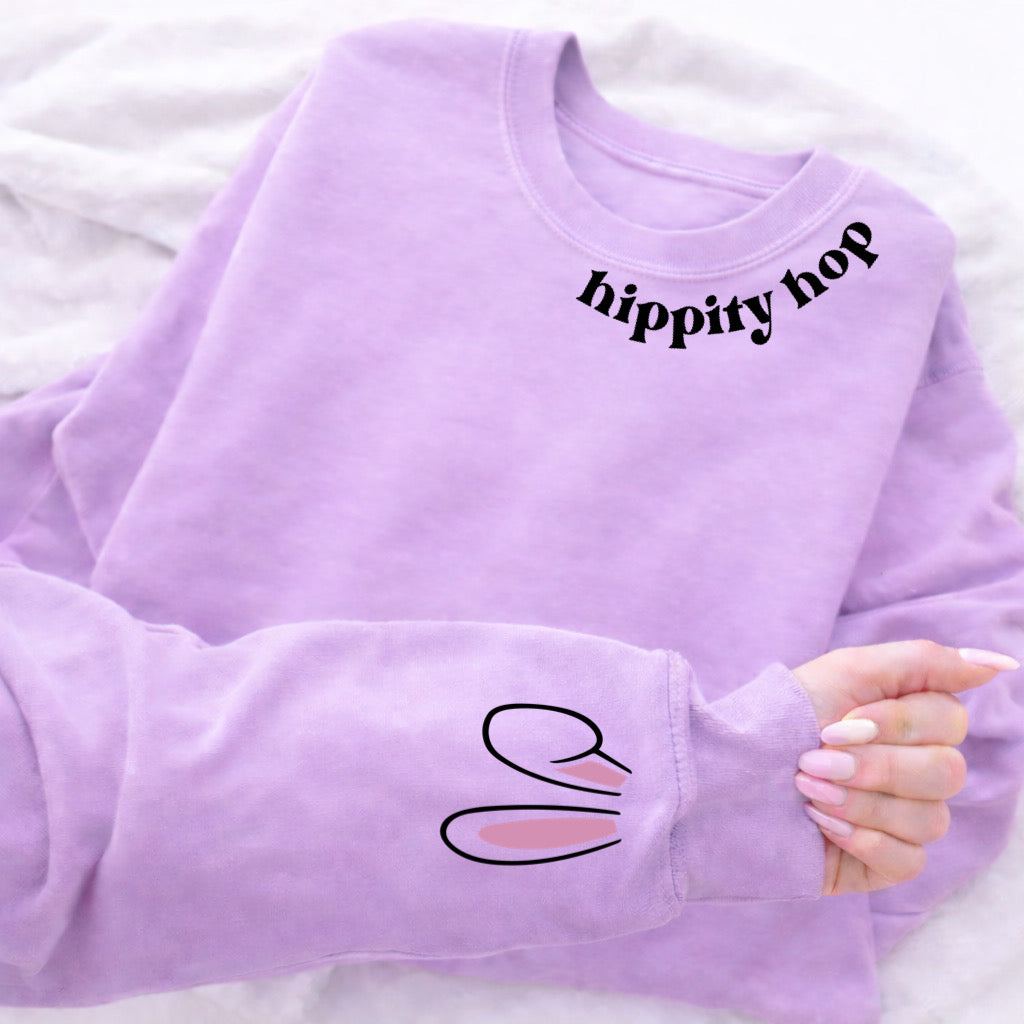 Hippity Hop Neckline & Bunny Ear Sleeve Orchid Long Sleeve Tee