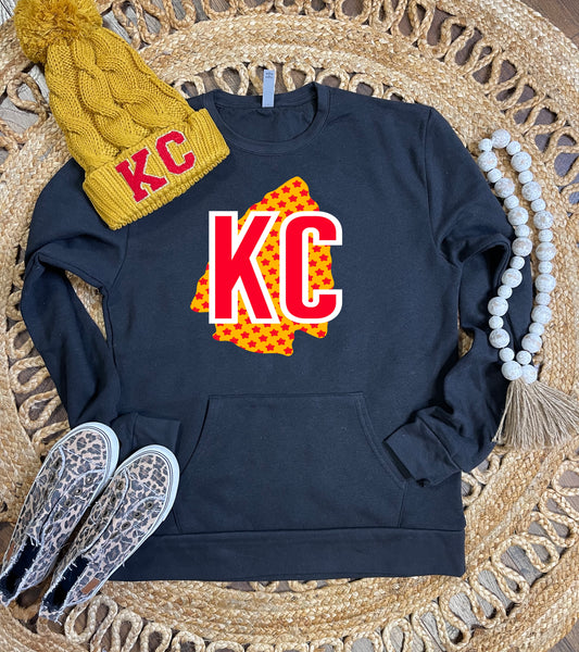 KC Star Arrowhead Black Pocket Sweatshirt