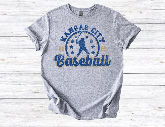 **DEAL OF THE DAY** 2025 Kansas City Baseball Sports Grey Tee