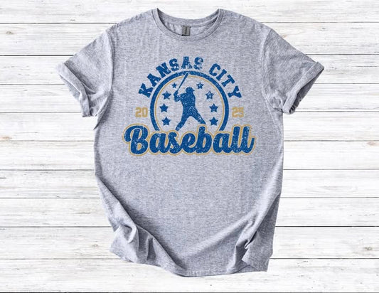 **DEAL OF THE DAY** 2025 Kansas City Baseball Sports Grey Tee