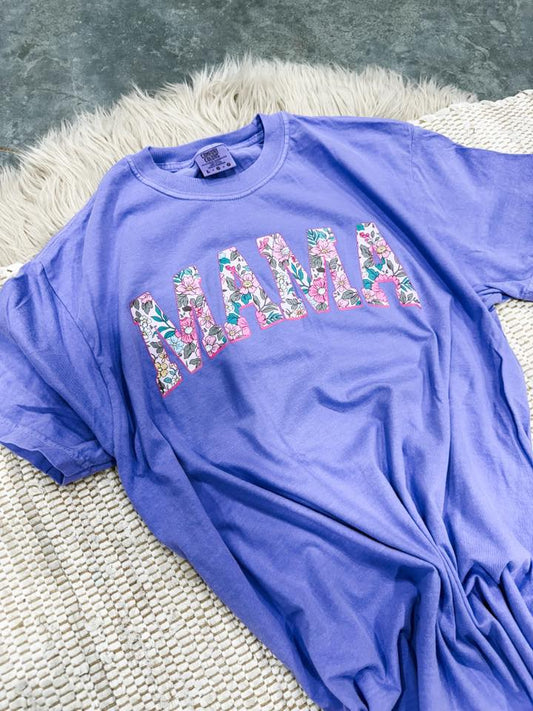 Floral Mama Purple Design Violet Tee