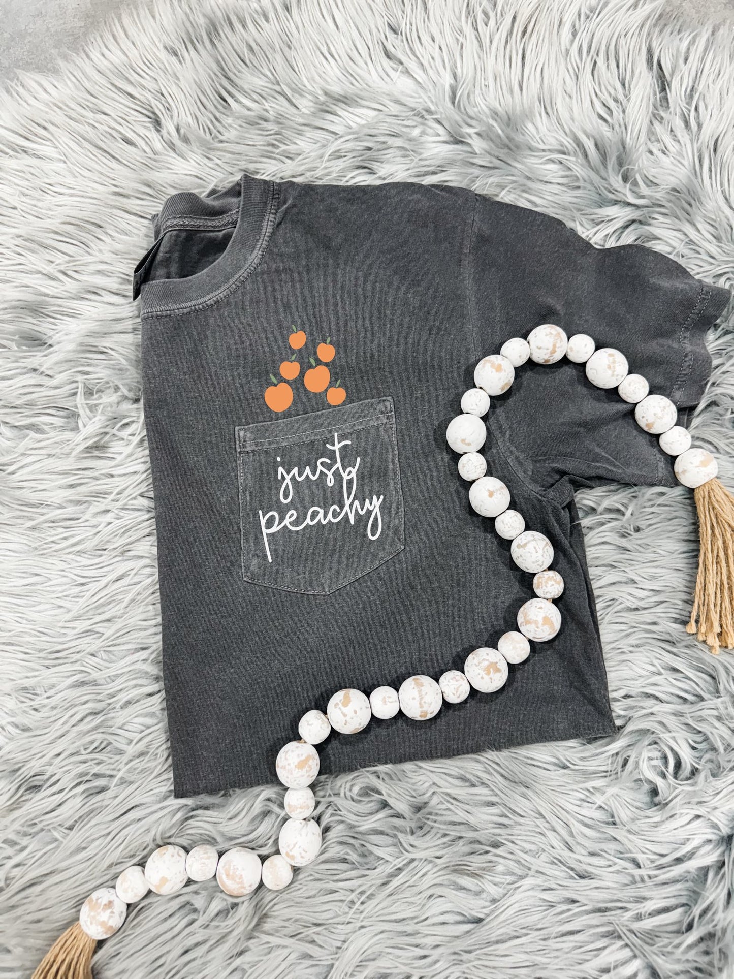 Left Pocket Design Just Peachy Pepper Pocket Tee