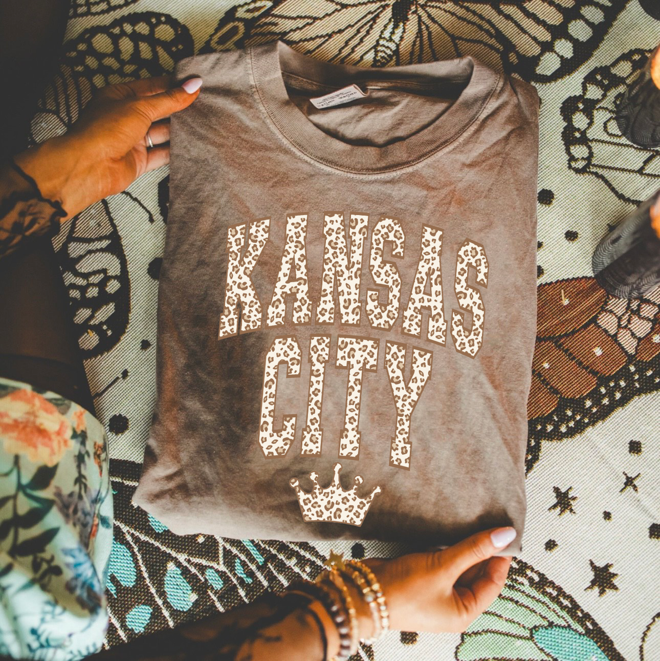 **DEAL OF THE DAY** Brown Leopard Kansas City Crown Espresso Tee