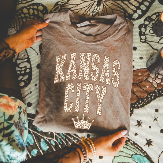 **DEAL OF THE DAY** Brown Leopard Kansas City Crown Espresso Tee