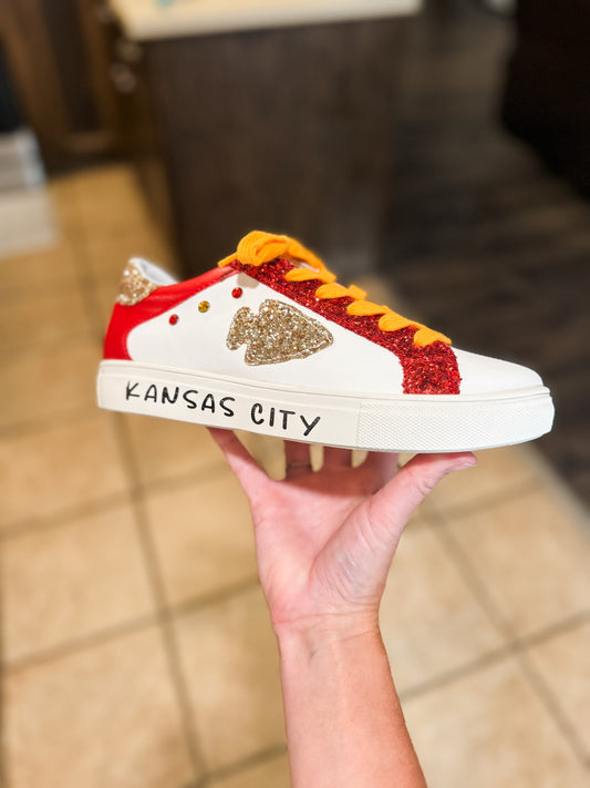 **READY TO SHIP** KC Game Day Glitter Shoes