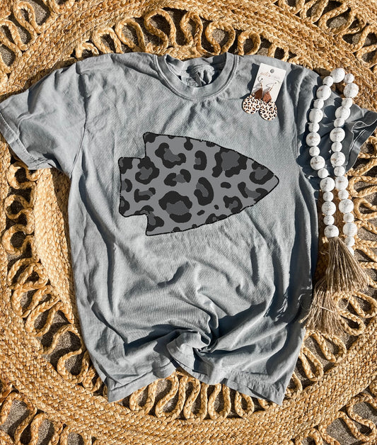 **HALFTIME DEAL** Grey Leopard Arrowhead Grey Tee