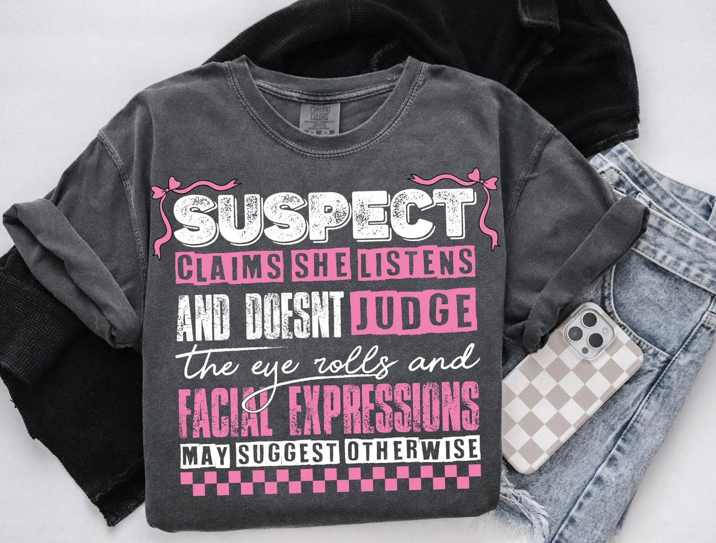 Suspect Claims Pepper Tee