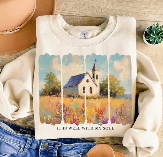 It Is Well With My Soul Sand Sweatshirt