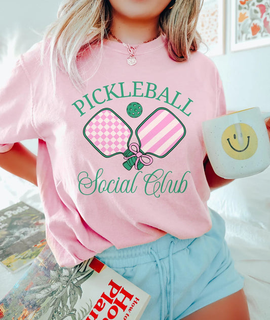 Green Pickleball Social Club Blossom Tee