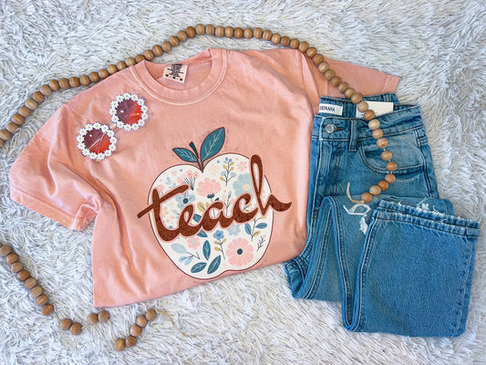 Teach Apple Peach Tee