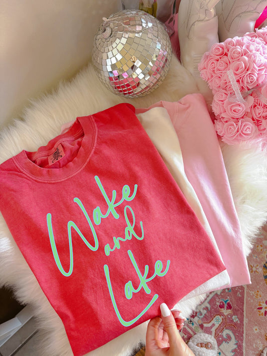 Wake & Lake Watermelon Tee