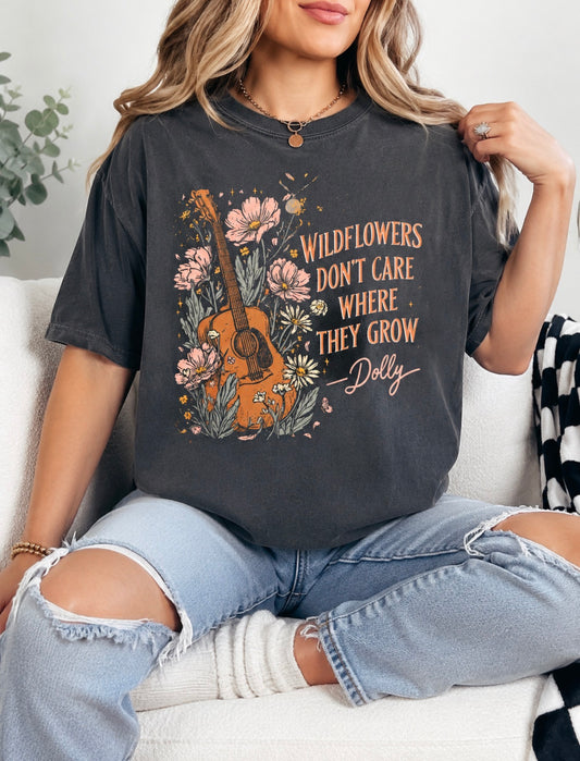 Wildflowers Don't Care Where They Grow Pepper Tee
