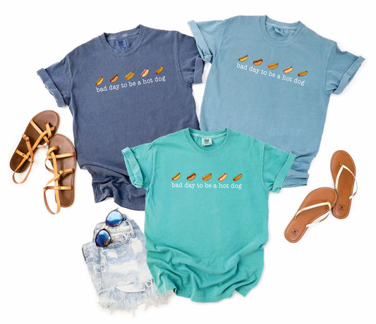 Multi Hot Dog Bad Day To Be A Hot Dog Tee