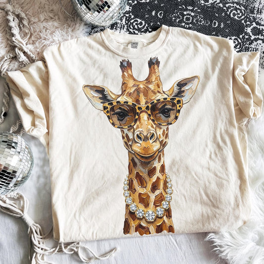 Glam Giraffe Ivory Tee