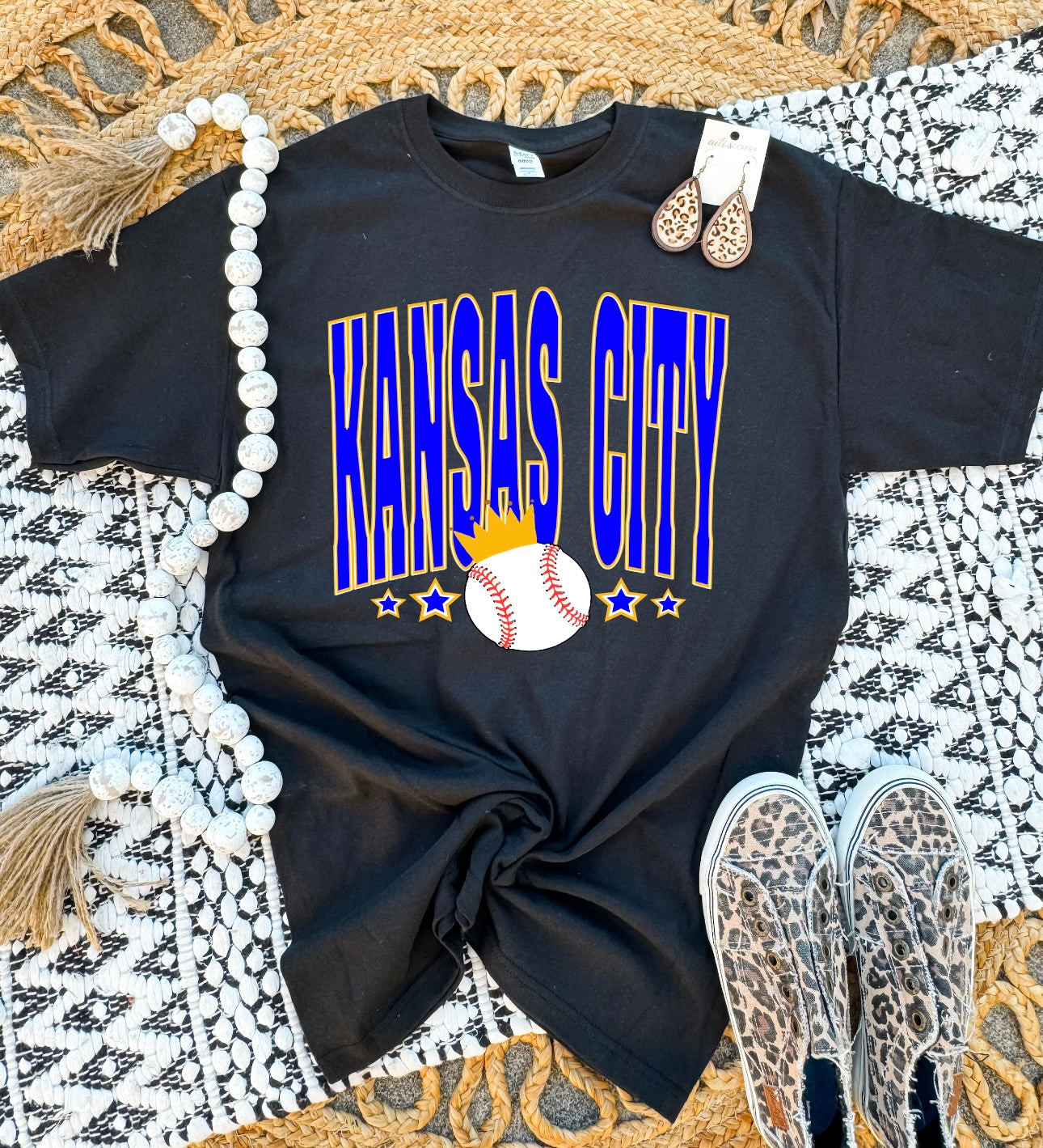 Tall Kansas City Baseball Black Tee