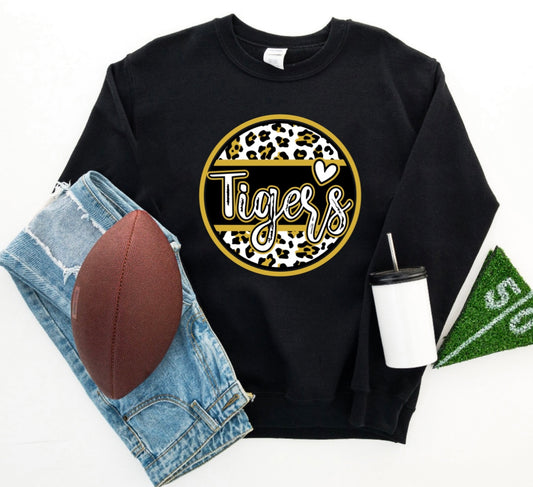Tiger Circle Leopard Black Sweatshirt