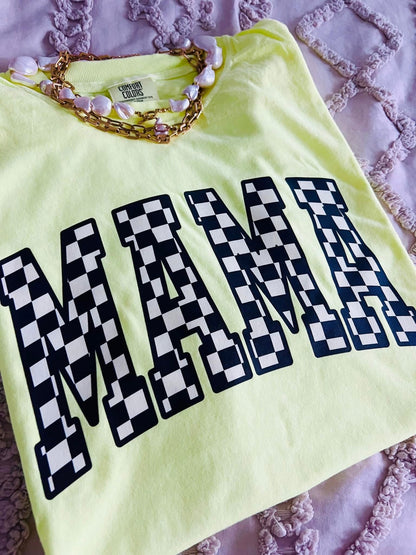 Mama Black & White Checkered Color Options