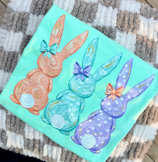 Multi Color Triple Bunnies Island Reef Tee