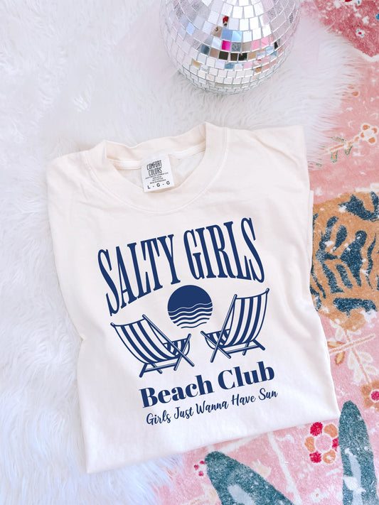 Salty Girls Beach Club Ivory Tee