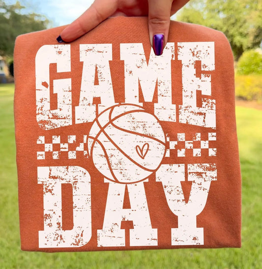 White Game Day Basketball Yam Tee